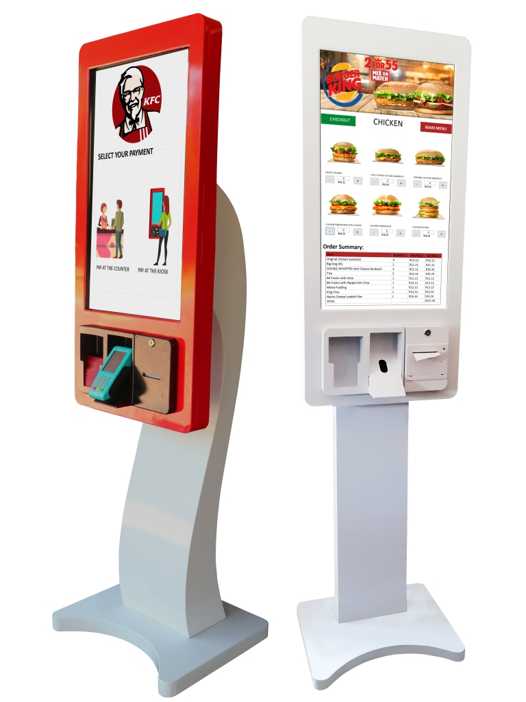 Self service Kiosk in South Africa cost effective interactive digital touch screen centurion digital signage solutions cheap food ordering screen large size